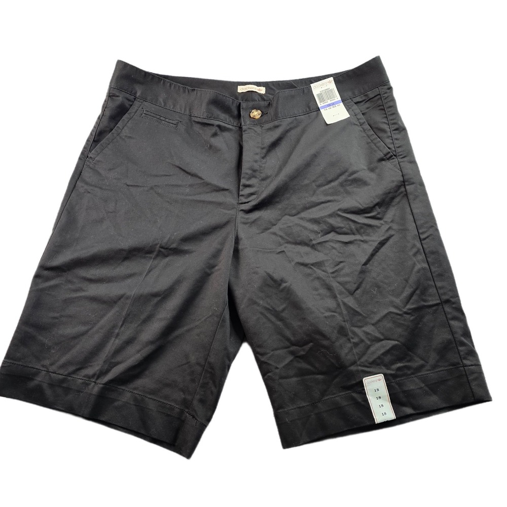 Dockers Chino Shorts Womens Size 18 Black Slash Pockets Casual Mid-Rise‎ Outdoor